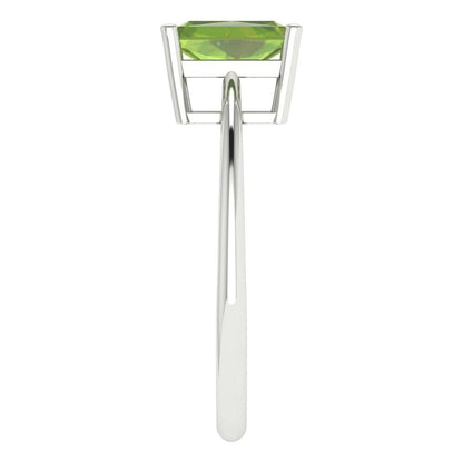 1 cttw Natural Peridot Solitaire  Engagement Ring - Solid Gold (Radiant Cut,7x5mm)