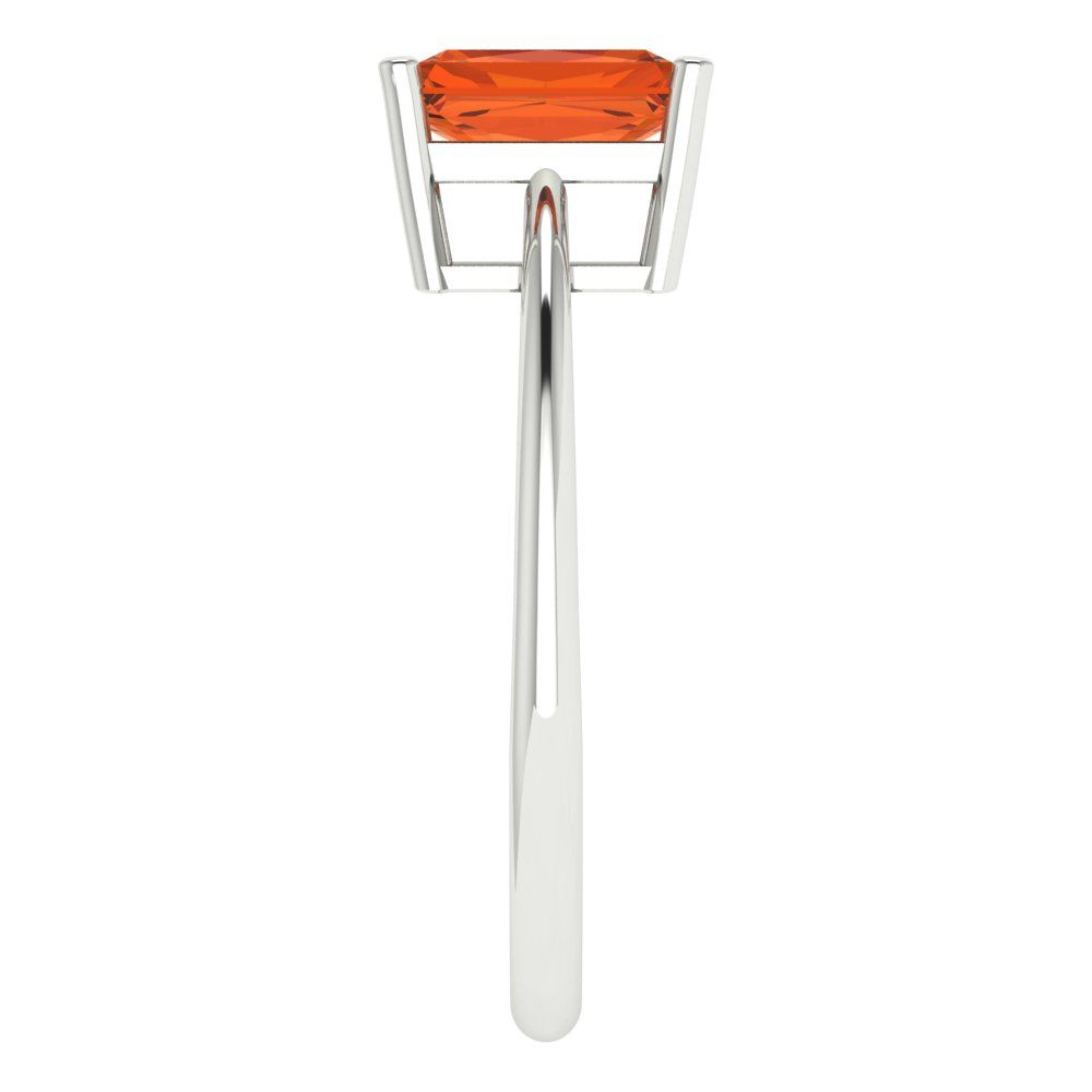 1 cttw Zirconia Simulated Red Diamond Solitaire  Engagement Ring - Solid Gold (VVS1, Radiant Cut,7x5mm)