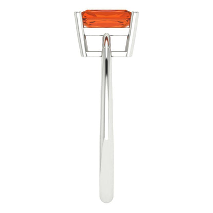 1 cttw Zirconia Simulated Red Diamond Solitaire  Engagement Ring - Solid Gold (VVS1, Radiant Cut,7x5mm)