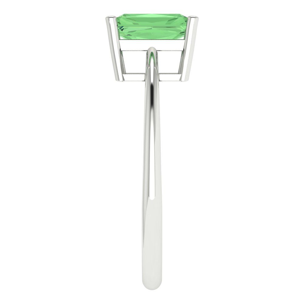 1 cttw Zirconia Simulated Green Diamond Solitaire  Engagement Ring - Solid Gold (VVS1, Radiant Cut,7x5mm)