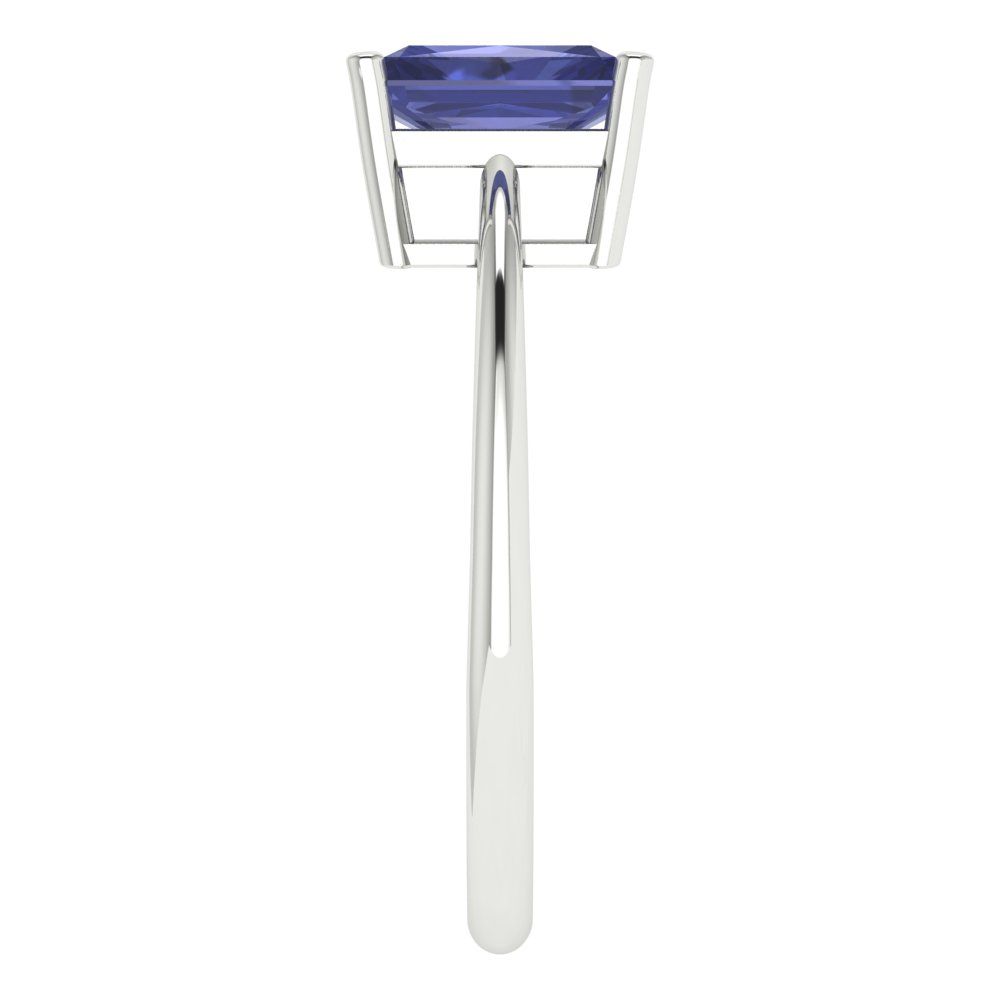 1 cttw Simulated Tanzanite Solitaire  Engagement Ring - Solid Gold (Radiant Cut,7x5mm)