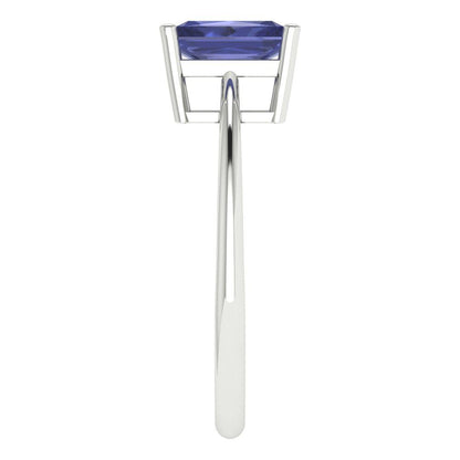 1 cttw Simulated Tanzanite Solitaire  Engagement Ring - Solid Gold (Radiant Cut,7x5mm)