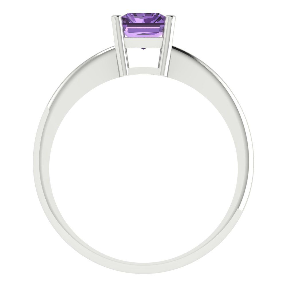 1 cttw Simulated Alexandrite Solitaire  Engagement Ring - Solid Gold (Radiant Cut,7x5mm)