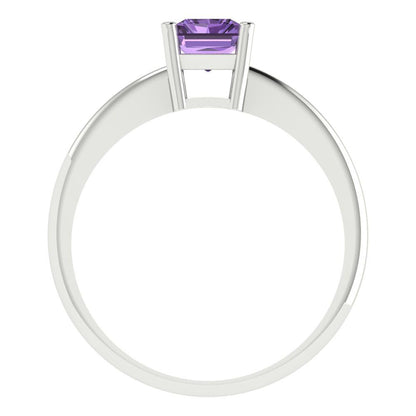 1 cttw Simulated Alexandrite Solitaire  Engagement Ring - Solid Gold (Radiant Cut,7x5mm)