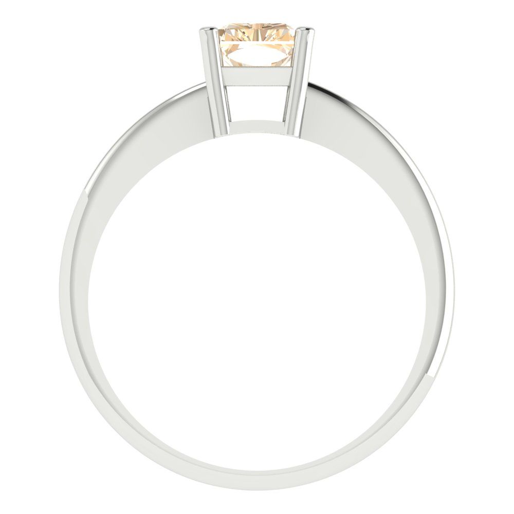 1 cttw Natural Morganite Solitaire  Engagement Ring - Solid Gold (Radiant Cut,7x5mm)