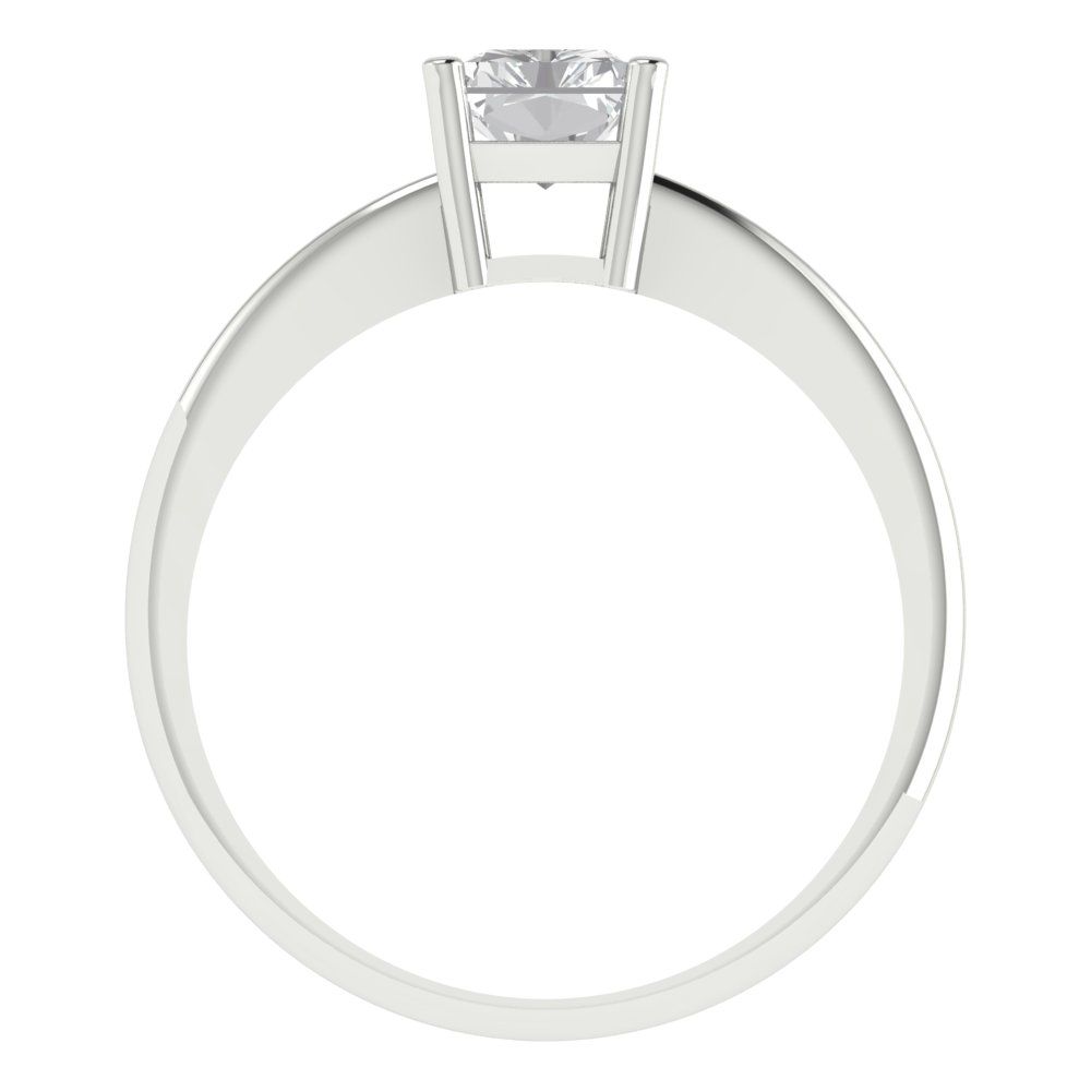 1 cttw Zirconia Simulated Diamond Solitaire  Engagement Ring - Solid Gold (VVS1, Radiant Cut,7x5mm)