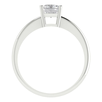1 cttw Zirconia Simulated Diamond Solitaire  Engagement Ring - Solid Gold (VVS1, Radiant Cut,7x5mm)
