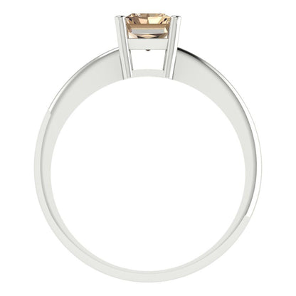 1 cttw Yellow Moissanite Solitaire  Engagement Ring - Solid Gold (Radiant Cut,7x5mm)