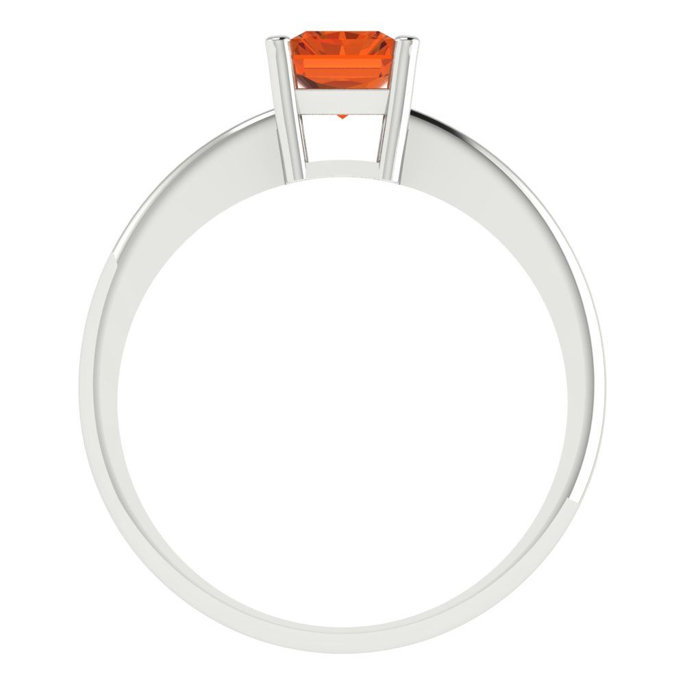 1 cttw Simulated Pink Tourmaline Solitaire  Engagement Ring - Solid Gold (Radiant Cut,7x5mm)