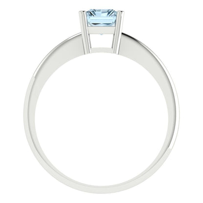 1 cttw Natural Swiss Blue Topaz Solitaire  Engagement Ring - Solid Gold (Radiant Cut,7x5mm)