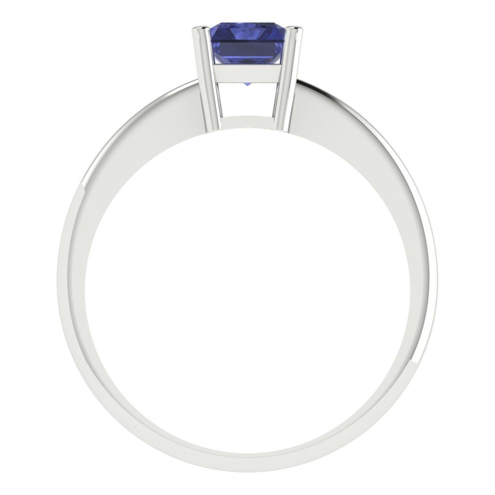 1 cttw Simulated Tanzanite Solitaire  Engagement Ring - Solid Gold (Radiant Cut,7x5mm)