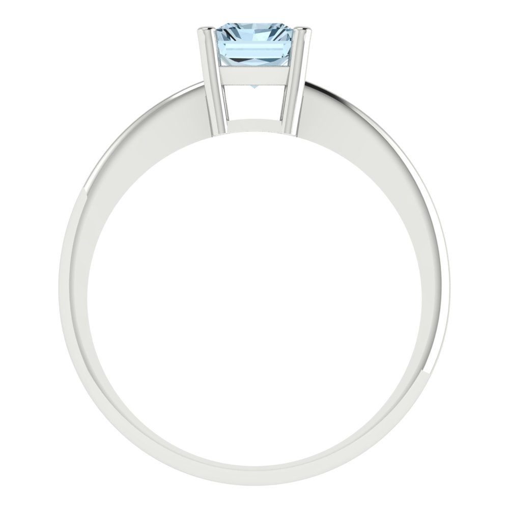 1 cttw Natural Sky Blue Topaz Solitaire  Engagement Ring - Solid Gold (Radiant Cut,7x5mm)
