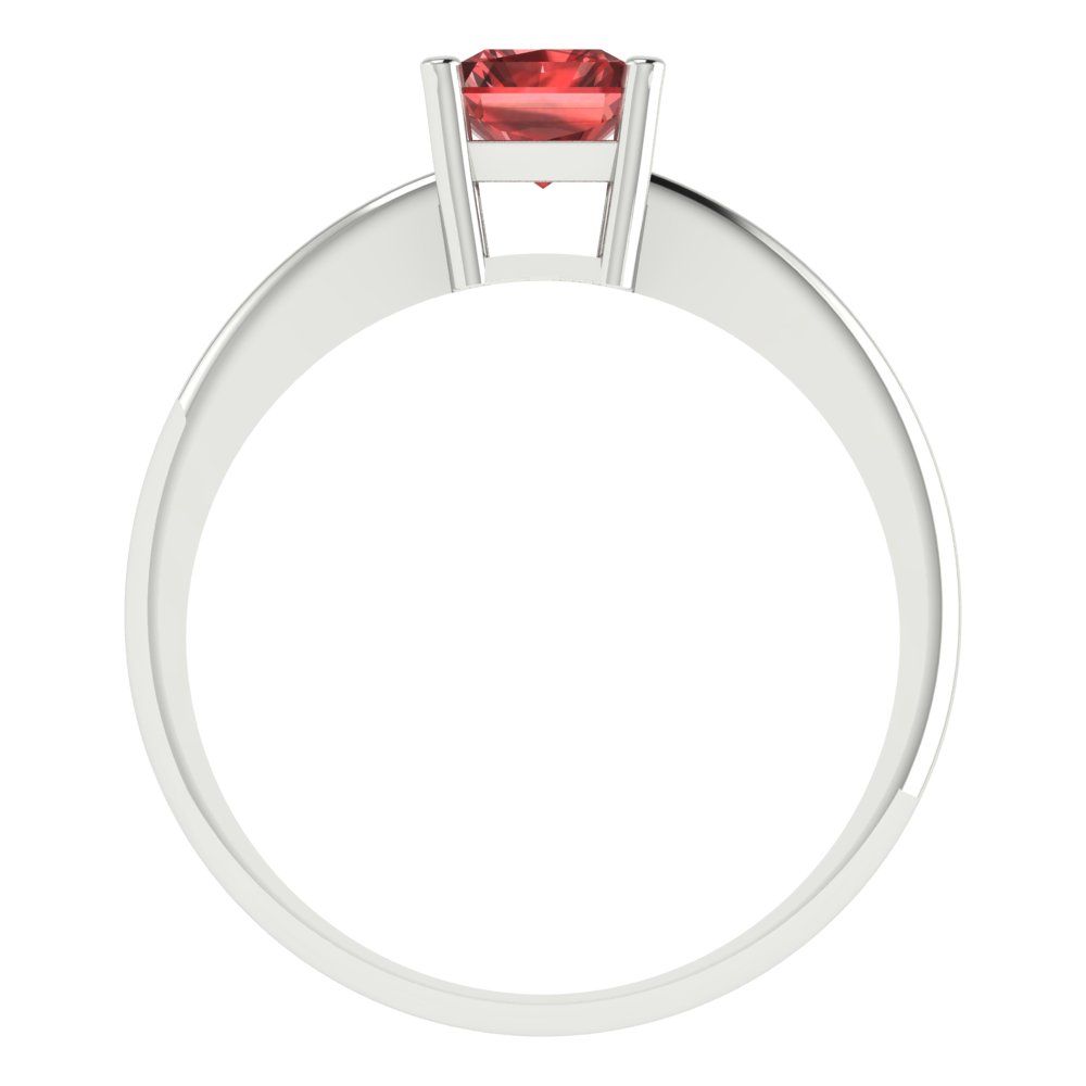 1 cttw Natural Garnet Solitaire  Engagement Ring - Solid Gold (Radiant Cut,7x5mm)