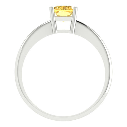 1 cttw Natural Citrine Solitaire  Engagement Ring - Solid Gold (Radiant Cut,7x5mm)