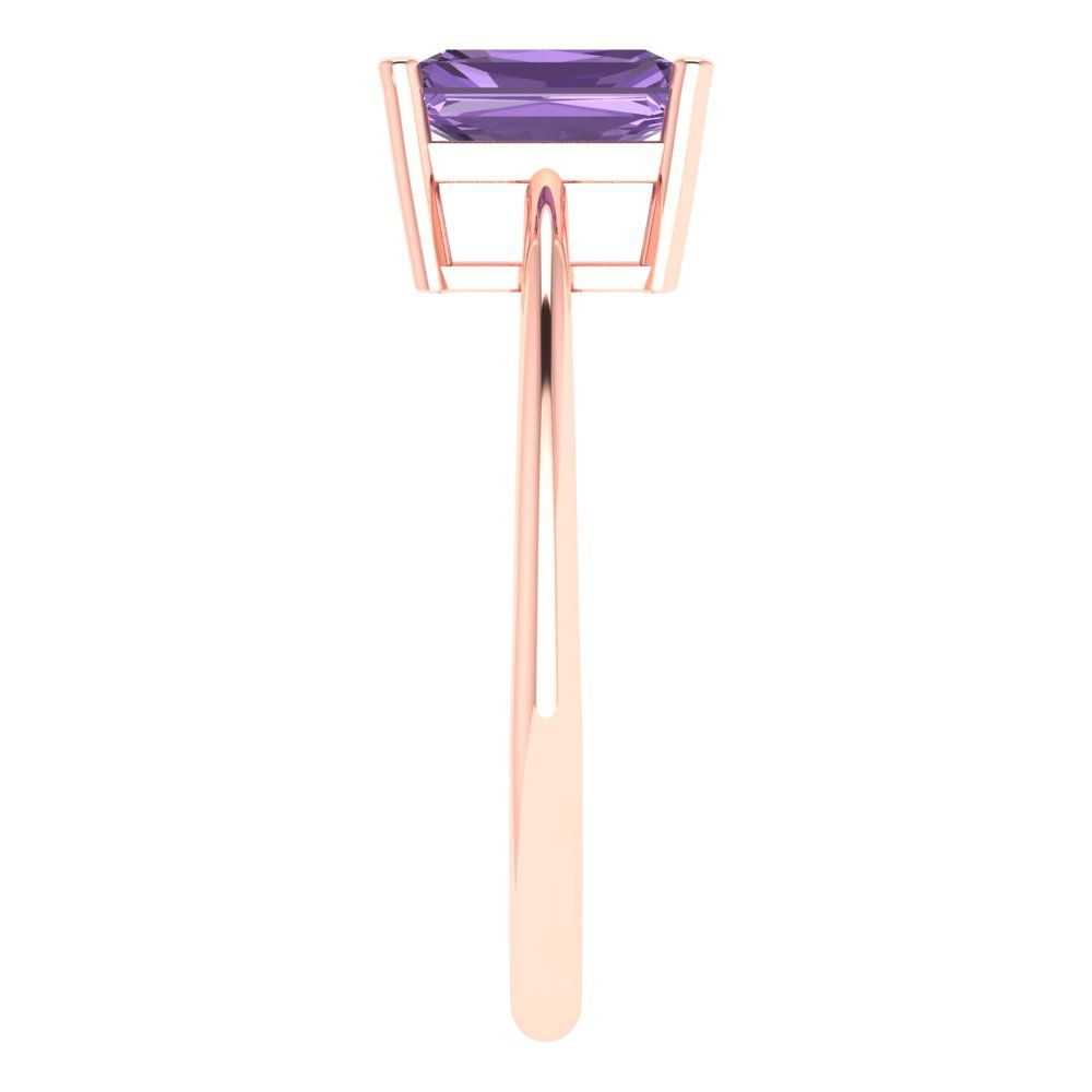 1 cttw Simulated Alexandrite Solitaire  Engagement Ring - Solid Gold (Radiant Cut,7x5mm)