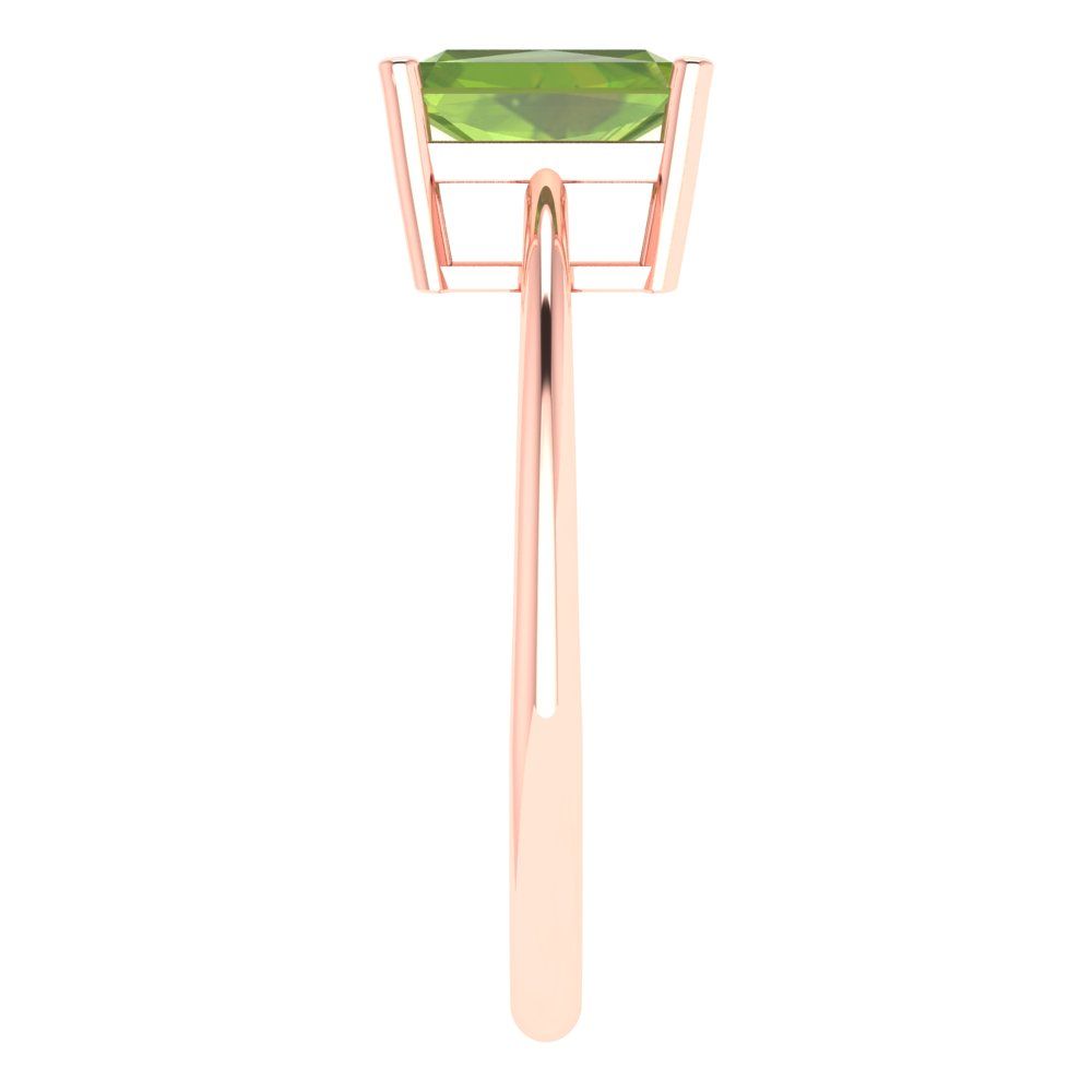 1 cttw Natural Peridot Solitaire  Engagement Ring - Solid Gold (Radiant Cut,7x5mm)