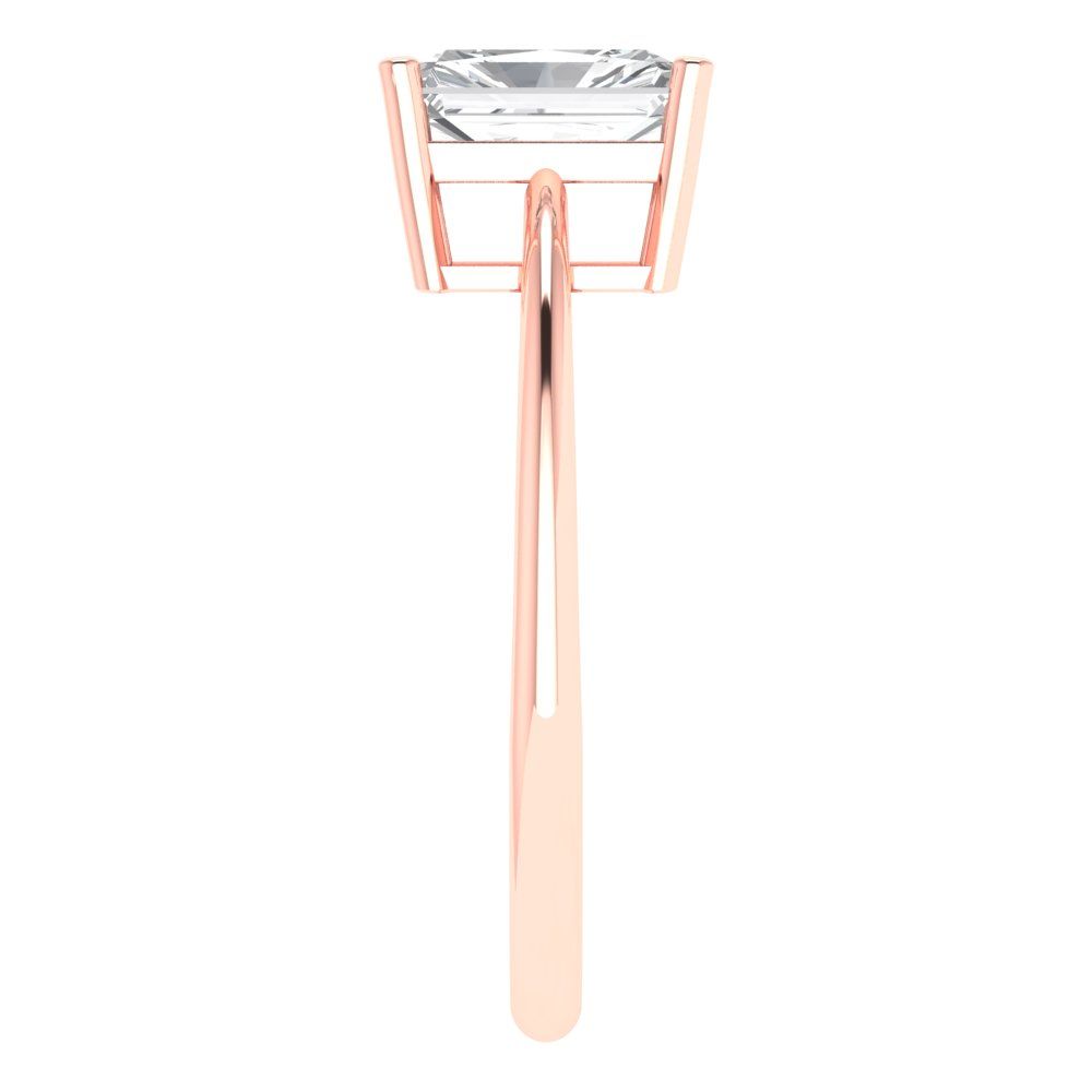 1 cttw White Sapphire Solitaire  Engagement Ring - Solid Gold (Radiant Cut,7x5mm)