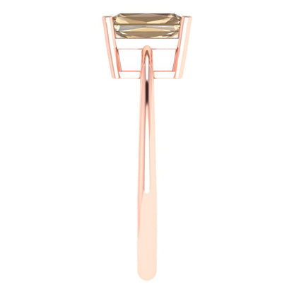 1 cttw Yellow Moissanite Solitaire  Engagement Ring - Solid Gold (Radiant Cut,7x5mm)