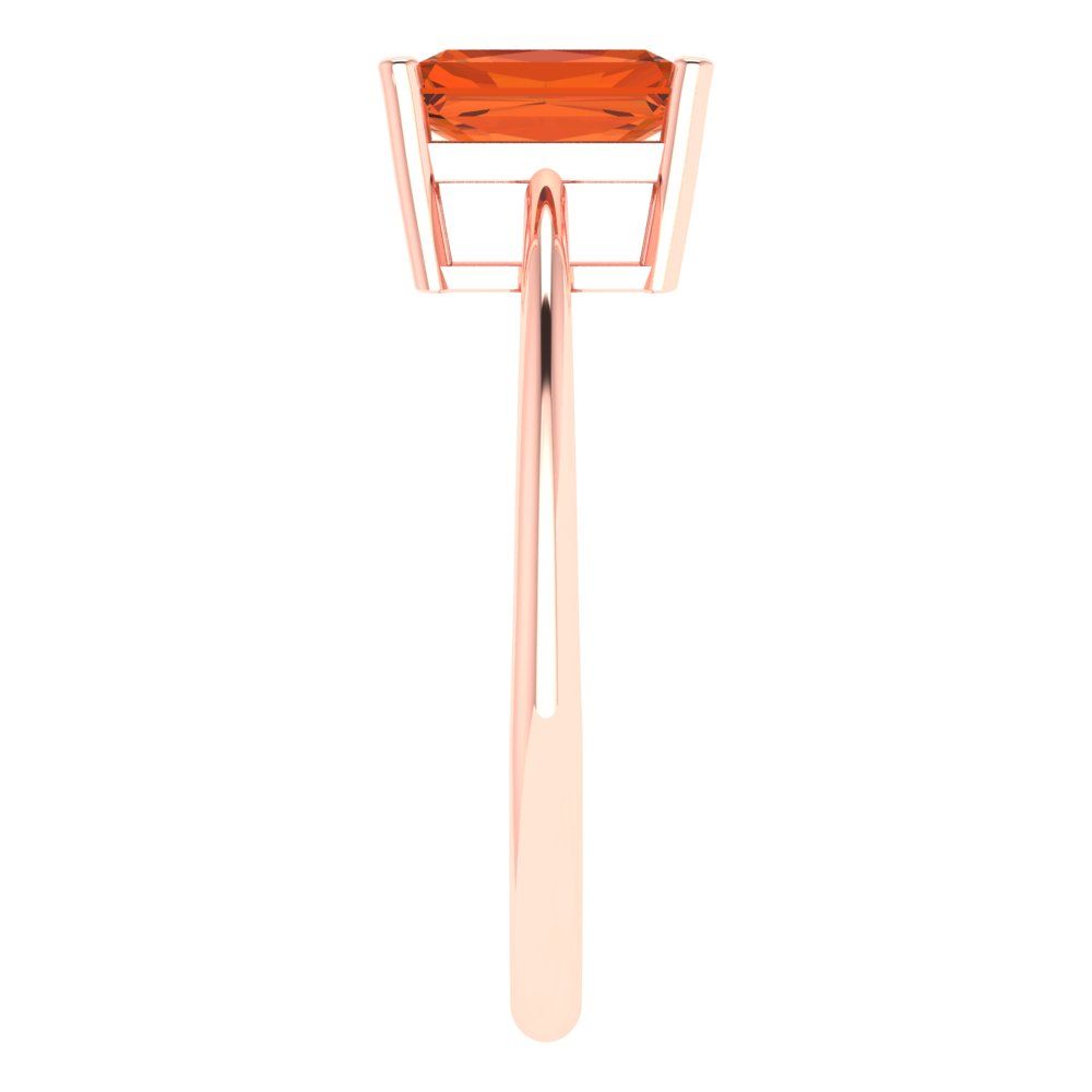 1 cttw Zirconia Simulated Red Diamond Solitaire  Engagement Ring - Solid Gold (VVS1, Radiant Cut,7x5mm)