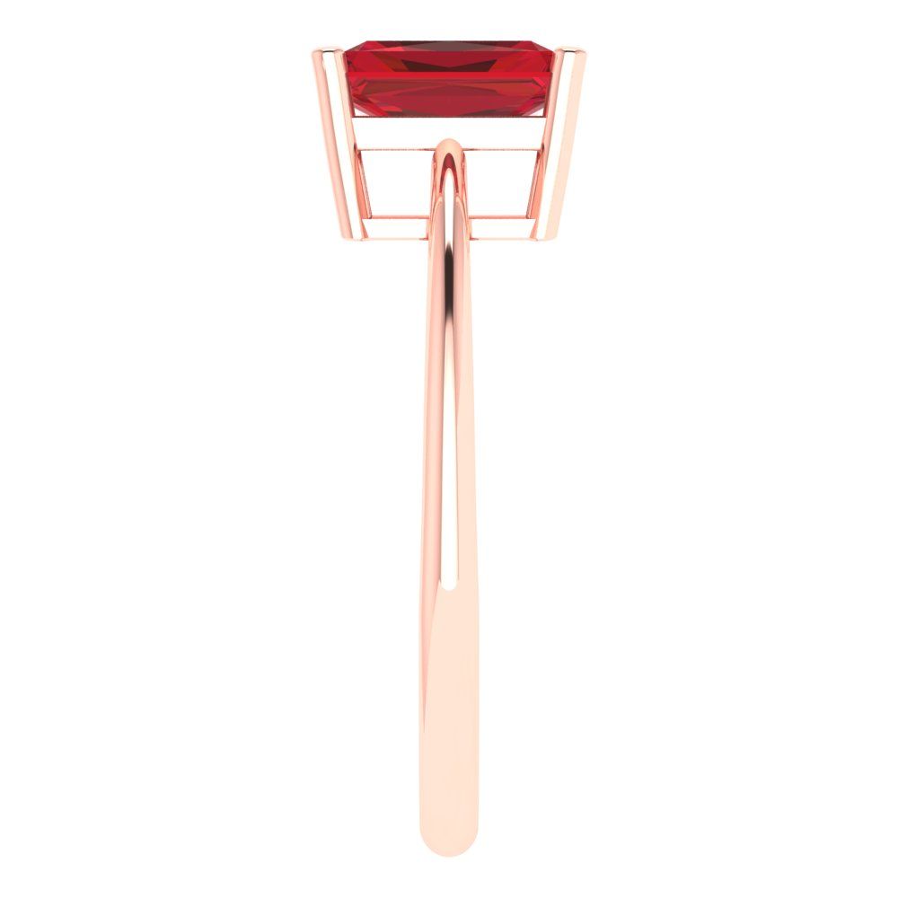 1 cttw Simulated Pink Tourmaline Solitaire  Engagement Ring - Solid Gold (Radiant Cut,7x5mm)