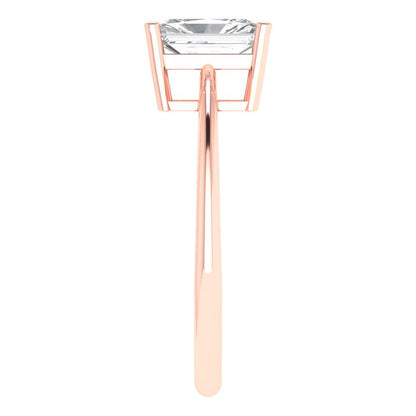 1 cttw Certified Moissanite Solitaire  Engagement Ring - Solid Gold (VVS1, D-F,Radiant Cut,7x5mm)