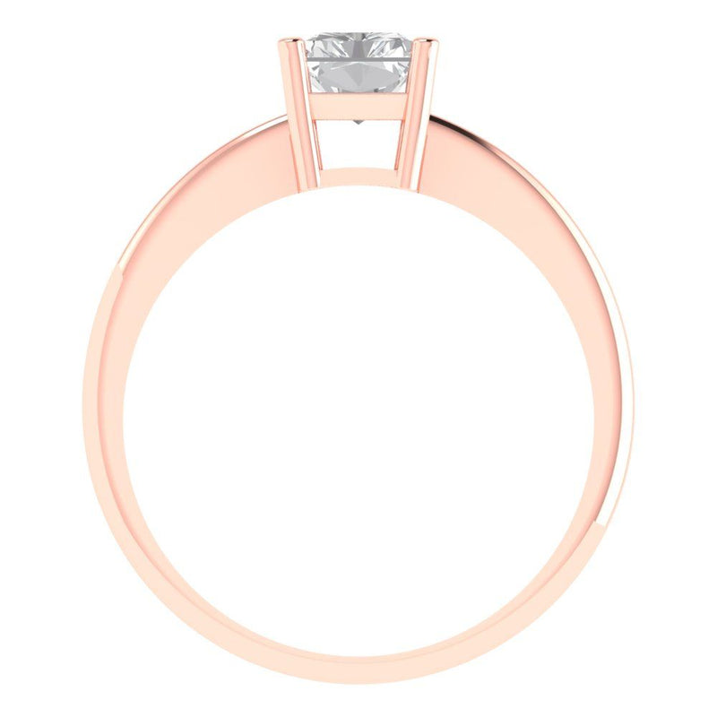 1.0 ct Brilliant Radiant Cut Natural Diamond Stone Clarity SI1-2 Color G-H Rose Gold Solitaire Ring