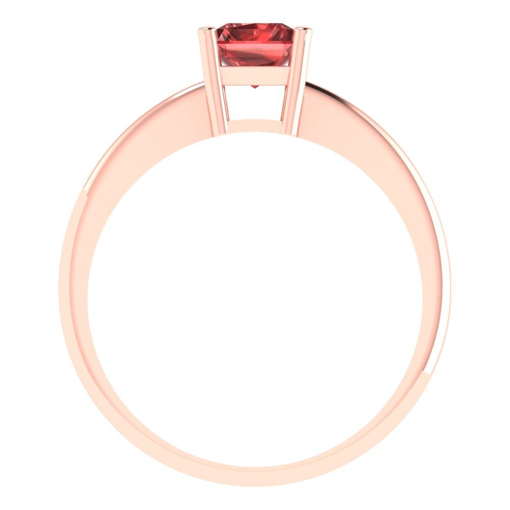 1 cttw Natural Garnet Solitaire  Engagement Ring - Solid Gold (Radiant Cut,7x5mm)