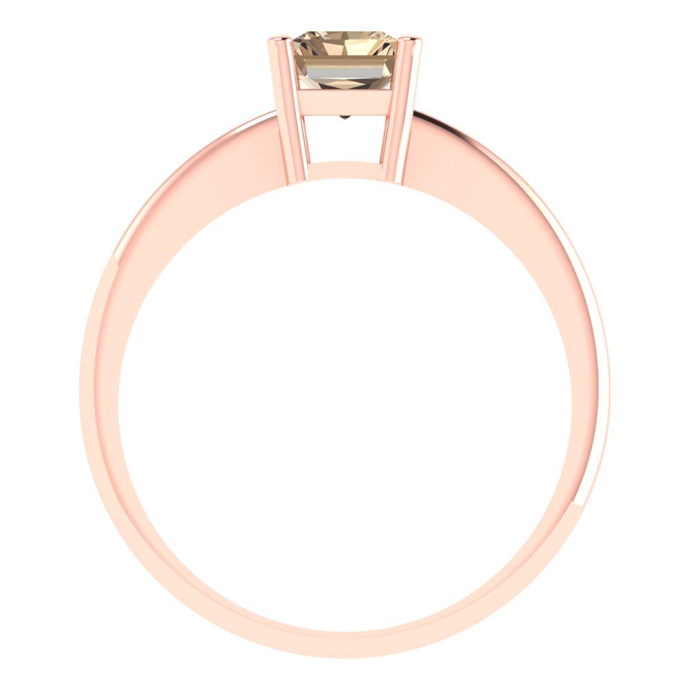 1 cttw Yellow Moissanite Solitaire  Engagement Ring - Solid Gold (Radiant Cut,7x5mm)