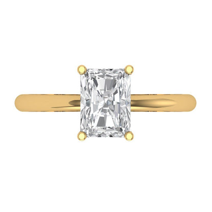 1.75 cttw Zirconia Simulated Diamond Solitaire  Engagement Ring - Solid Gold (VVS1, Radiant Cut,7.5x5.5mm)