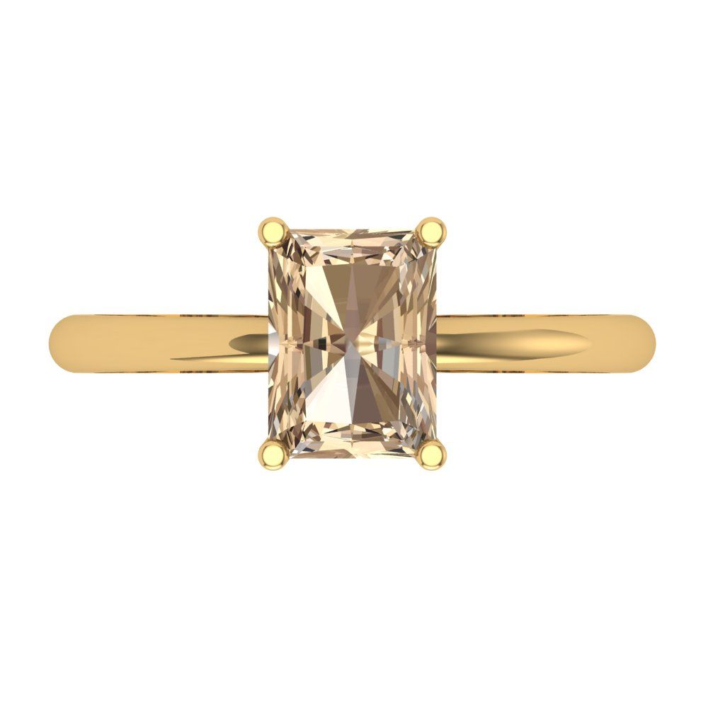 1.75 cttw Yellow Moissanite Solitaire  Engagement Ring - Solid Gold (Radiant Cut,7.5x5.5mm)
