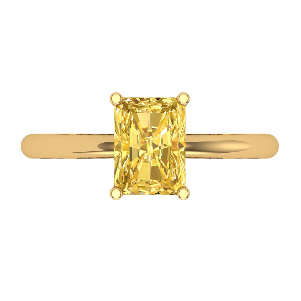 1.75 cttw Natural Citrine Solitaire  Engagement Ring - Solid Gold (Radiant Cut,7.5x5.5mm)