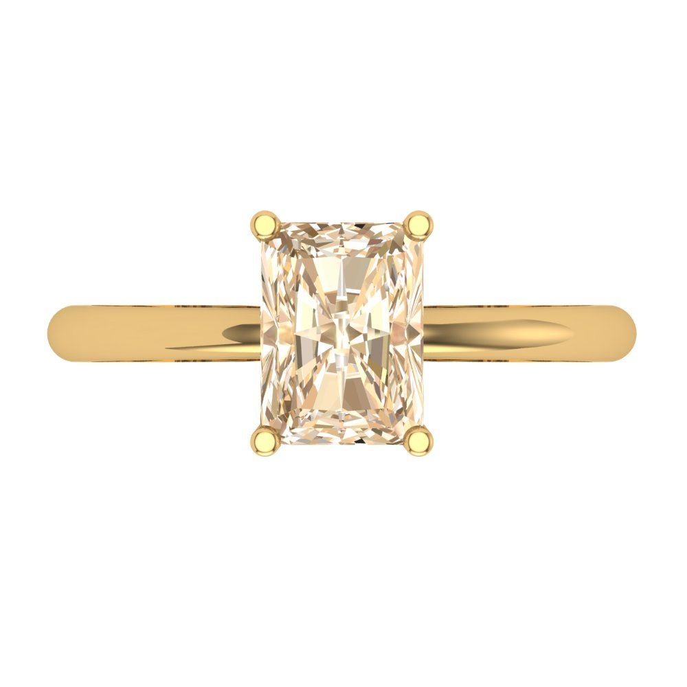 1.75 cttw Natural Morganite Solitaire  Engagement Ring - Solid Gold (Radiant Cut,7.5x5.5mm)