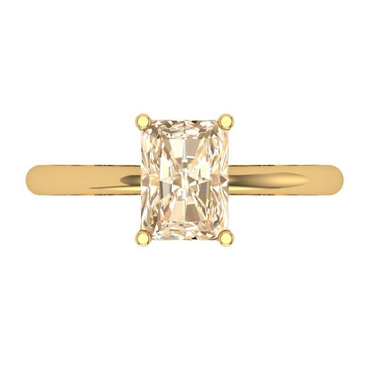 1.75 cttw Natural Morganite Solitaire  Engagement Ring - Solid Gold (Radiant Cut,7.5x5.5mm)