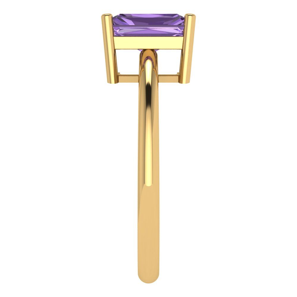 1.75 cttw Simulated Alexandrite Solitaire  Engagement Ring - Solid Gold (Radiant Cut,7.5x5.5mm)