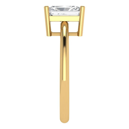 1.75 cttw Zirconia Simulated Diamond Solitaire  Engagement Ring - Solid Gold (VVS1, Radiant Cut,7.5x5.5mm)