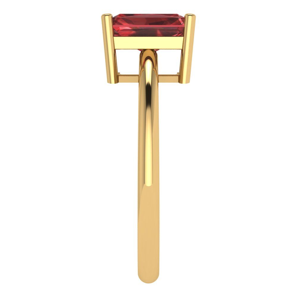 1.75 cttw Natural Garnet Solitaire  Engagement Ring - Solid Gold (Radiant Cut,7.5x5.5mm)