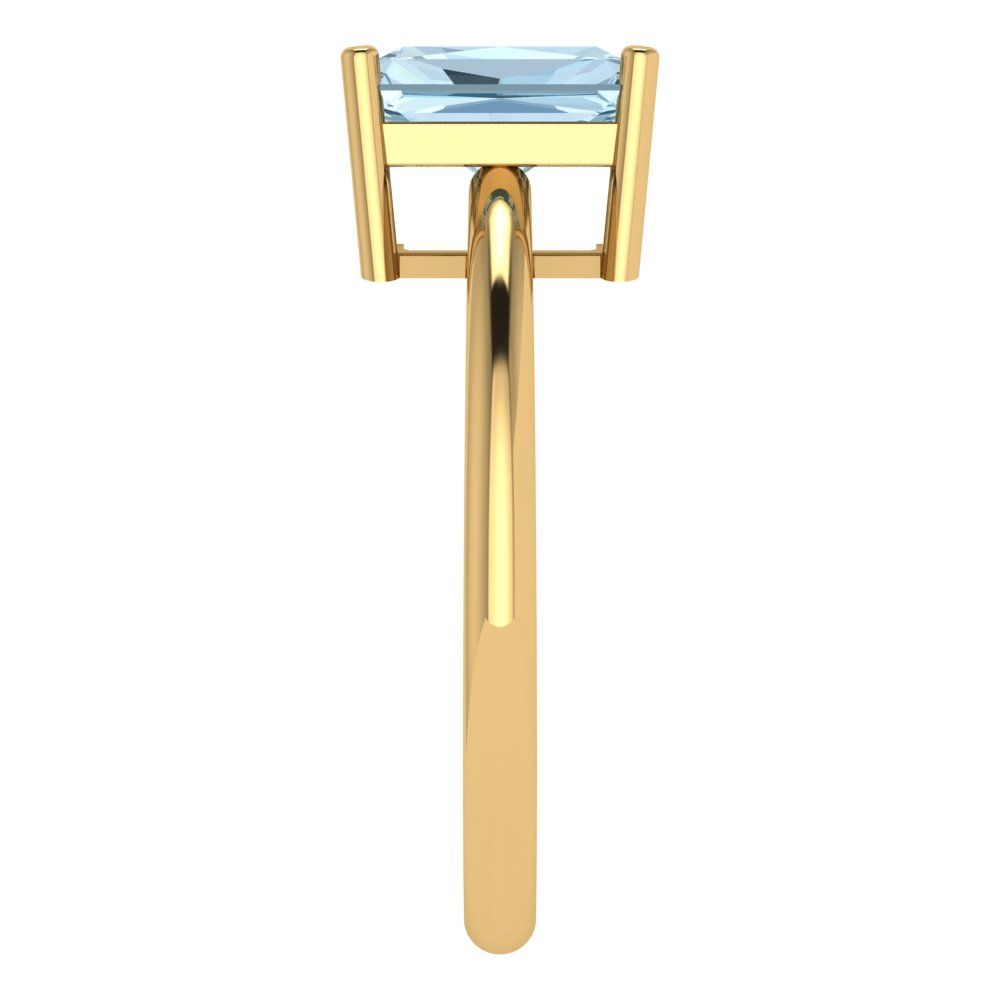 1.75 cttw Natural Sky Blue Topaz Solitaire  Engagement Ring - Solid Gold (Radiant Cut,7.5x5.5mm)