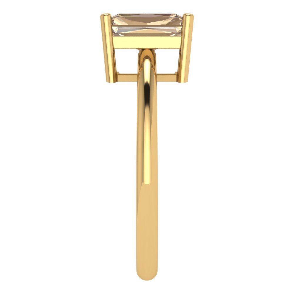 1.75 cttw Yellow Moissanite Solitaire  Engagement Ring - Solid Gold (Radiant Cut,7.5x5.5mm)