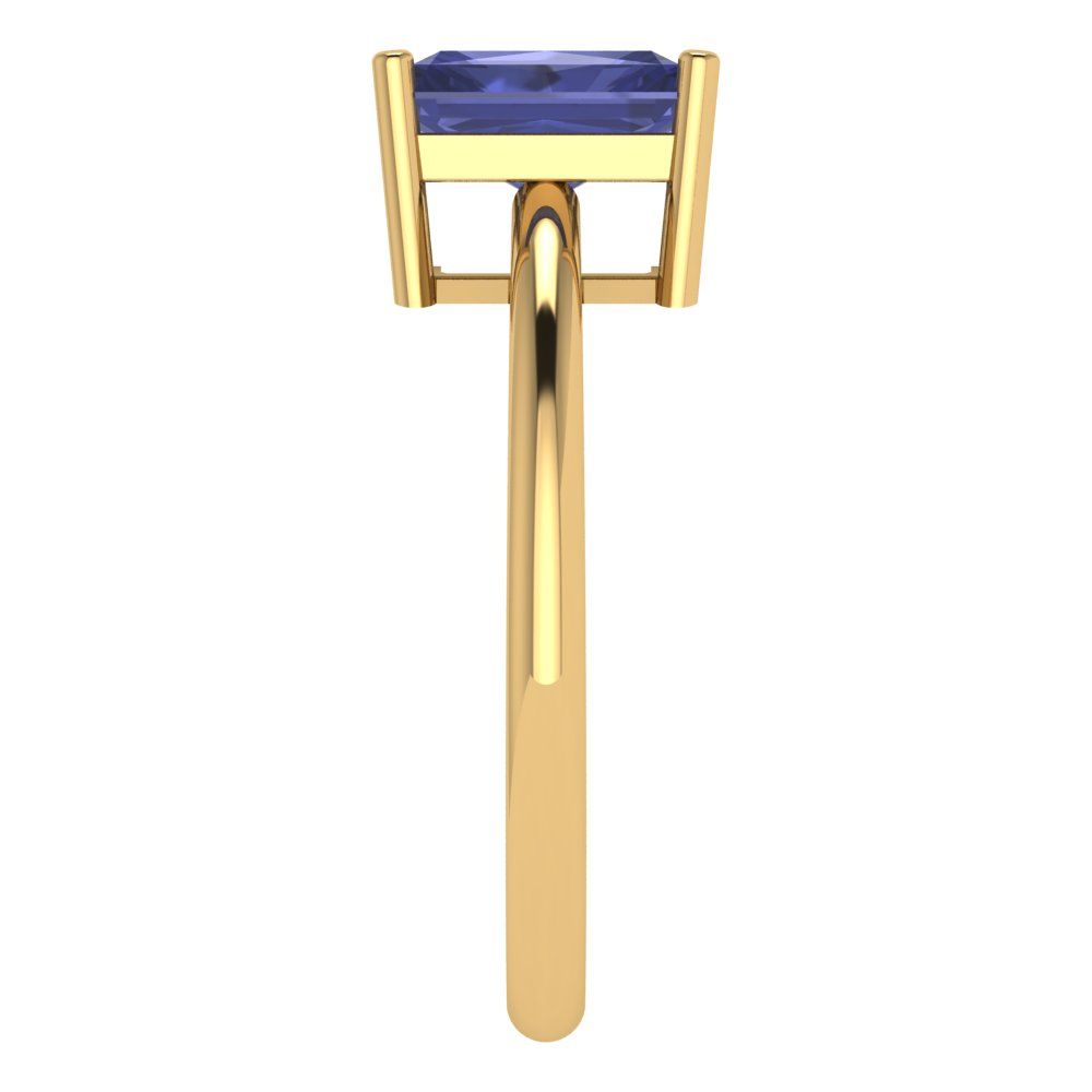 1.75 cttw Simulated Tanzanite Solitaire  Engagement Ring - Solid Gold (Radiant Cut,7.5x5.5mm)