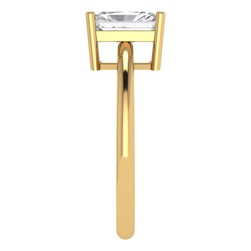 1.75 cttw White Sapphire Solitaire  Engagement Ring - Solid Gold (Radiant Cut,7.5x5.5mm)