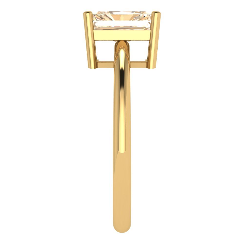 1.75 cttw Natural Morganite Solitaire  Engagement Ring - Solid Gold (Radiant Cut,7.5x5.5mm)