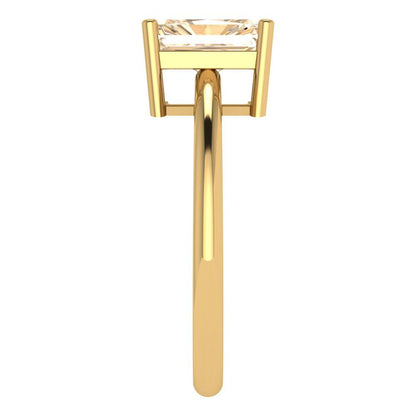 1.75 cttw Natural Morganite Solitaire  Engagement Ring - Solid Gold (Radiant Cut,7.5x5.5mm)