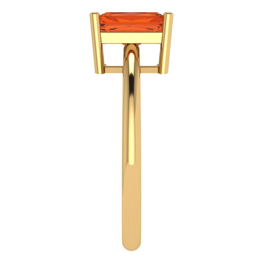 1.75 cttw Zirconia Simulated Red Diamond Solitaire  Engagement Ring - Solid Gold (VVS1, Radiant Cut,7.5x5.5mm)