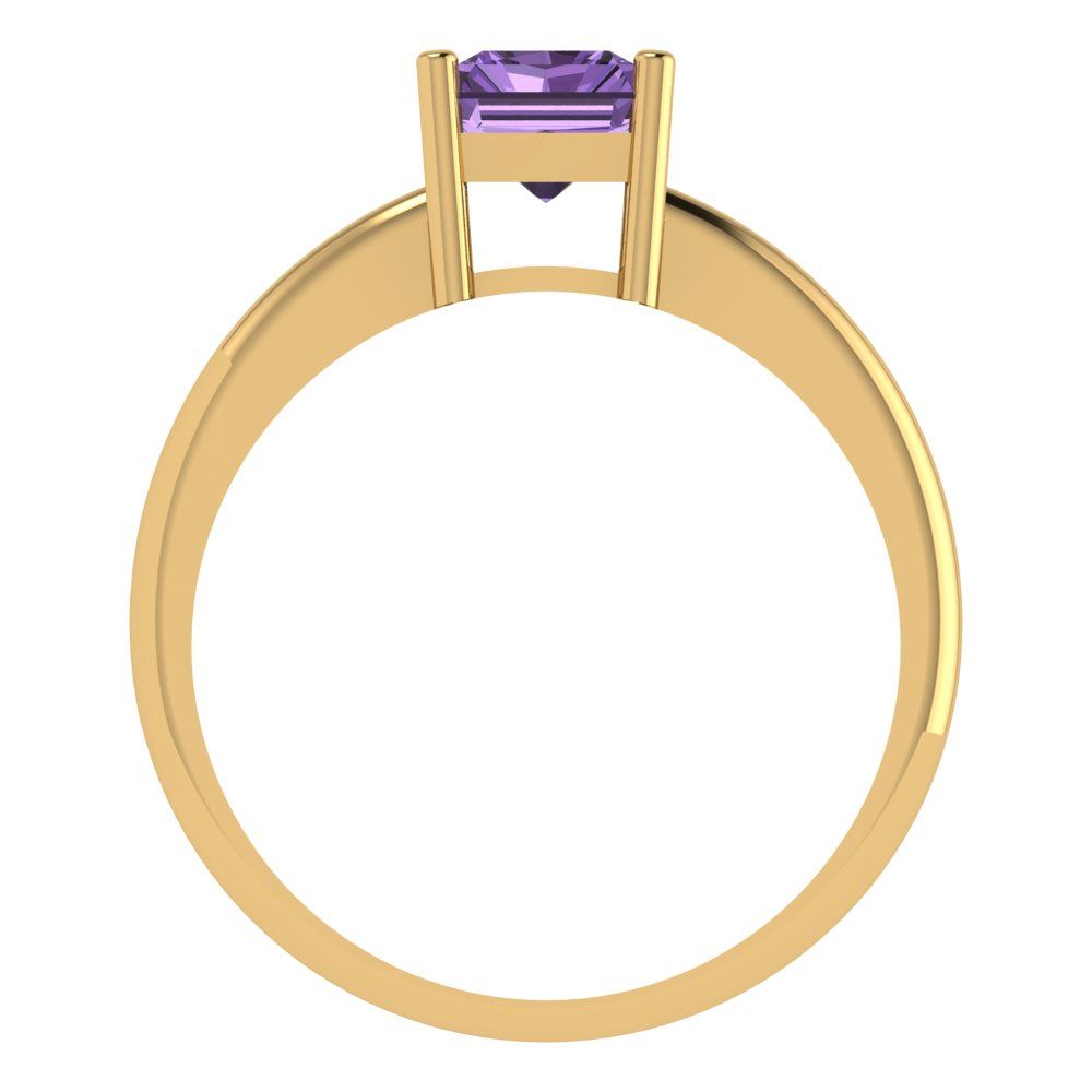 1.75 cttw Simulated Alexandrite Solitaire  Engagement Ring - Solid Gold (Radiant Cut,7.5x5.5mm)