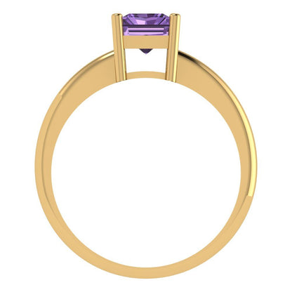1.75 cttw Simulated Alexandrite Solitaire  Engagement Ring - Solid Gold (Radiant Cut,7.5x5.5mm)