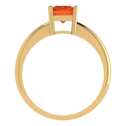 1.75 cttw Simulated Pink Tourmaline Solitaire  Engagement Ring - Solid Gold (Radiant Cut,7.5x5.5mm)