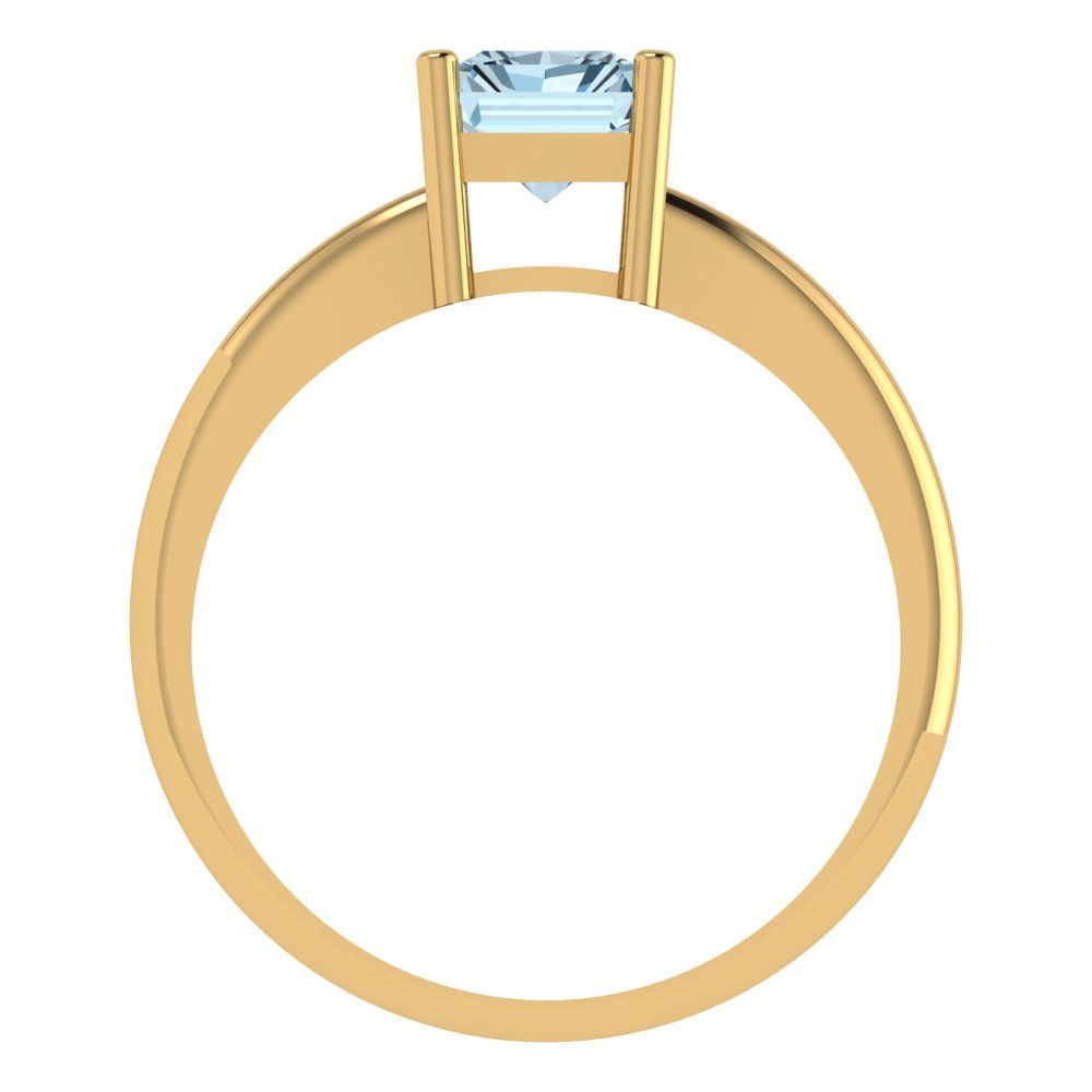 1.75 cttw Natural Swiss Blue Topaz Solitaire  Engagement Ring - Solid Gold (Radiant Cut,7.5x5.5mm)