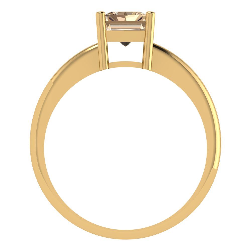 1.75 cttw Yellow Moissanite Solitaire  Engagement Ring - Solid Gold (Radiant Cut,7.5x5.5mm)