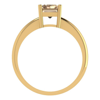 1.75 cttw Yellow Moissanite Solitaire  Engagement Ring - Solid Gold (Radiant Cut,7.5x5.5mm)