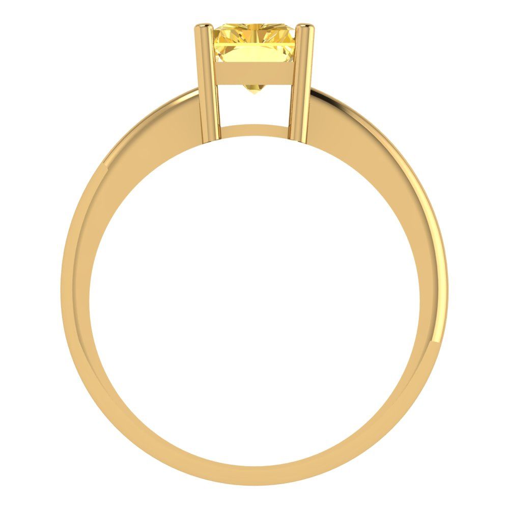 1.75 cttw Natural Citrine Solitaire  Engagement Ring - Solid Gold (Radiant Cut,7.5x5.5mm)